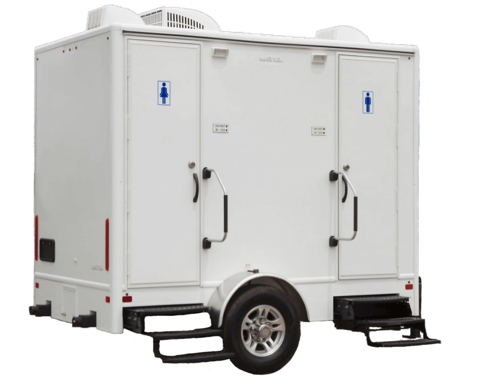 Luxury restroom trailer for outdoor wedding